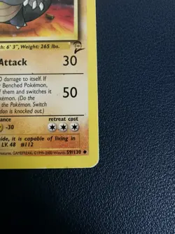 Pokemon Card Rhydon 59/130 Base Set 2 Uncommon WOTC - Image 5