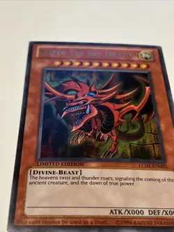 1996 Konami Yu-Gi-Oh SLIFER THE SKY DRAGON Card LC01-EN002 holo - Image 2