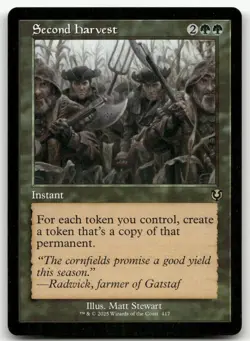 Second Harvest (Retro Frame) #417 (NM) Innistrad Remastered INR Magic MTG - Image 1