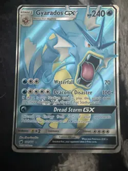 Pokemon Gyarados GX TCG Full Art Holo Card Crimson Invasion 101/111 - Image 1