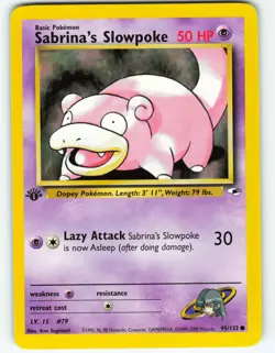 Sabrina's Slowpoke - 1st Edition - 95/132 Gym Heroes - Pokemon TCG - 2000 - Image 1