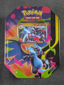 Pokemon TCG Mega Charizard Tin Mega Charizard X Ex Box- Sealed- In Hand - Image 1