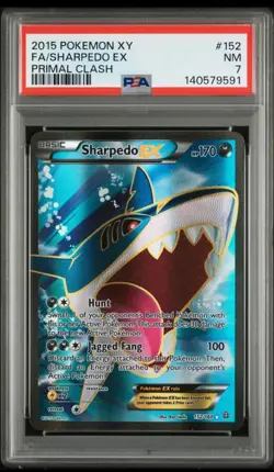 2015 😺 PSA 7 SHARPEDO EX Primal Clash Holo #152 Pokemon XY - Image 1