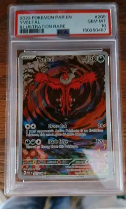 Pokemon Yveltal 205/182 SV04: Paradox Rift Holo Illustration Rare PSA 10 - Image 1