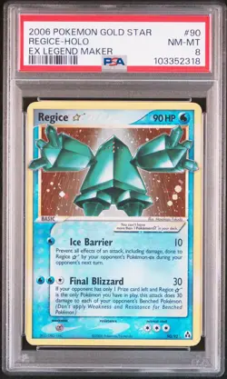 2006 POKEMON EX LEGEND MAKER GOLD STAR #90 REGICE-HOLO PSA 8 - Image 1