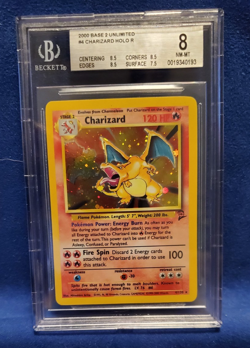 2000 Pokemon Base Set 2 Unlimited #4 Charizard - Holo R - BGS 8 Grail 🔥 4/130 - Image 1