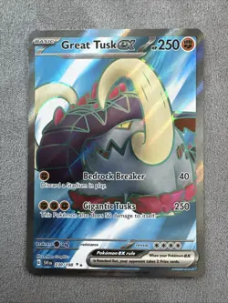 Great Tusk ex 230/198 - SV01: Scarlet & Violet Base Full Art Ultra Rare NM - Image 1
