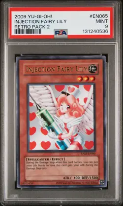 2009 YU-GI-OH! RP02-RETRO PACK 2 #EN065 INJECTION FAIRY LILY PSA 9 - Image 1