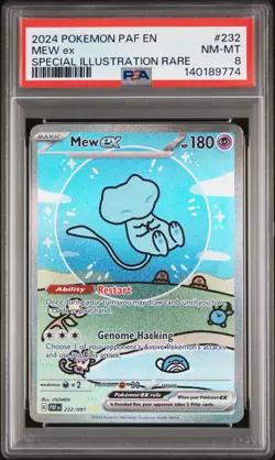 2024 POKEMON PAF EN-PALDEAN FATES SPECIAL ILLUSTRATION RARE #232 MEW EX PSA 8 - Image 1