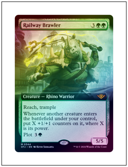 1x Railway Brawler, Extended Art - Foil, Outlaws of Thunder Junction, NM - Image 1
