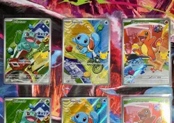 Pokemon First Partner Illustration Collection Kanto Starter Set Series 1-9 Cards - Image 2