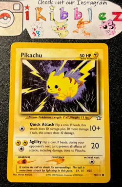Pikachu 70/111 LP Vintage WoTC Neo Genesis Pokemon Card. Free Tracked Shipping! - Image 1