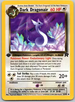 Dark Dragonair - 33/82 - Pokemon Team Rocket 1st Edition Card LP - Image 1