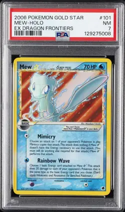 2006 POKEMON EX DRAGON FRONTIERS GOLD STAR #101 MEW-HOLO PSA 7 - Image 1