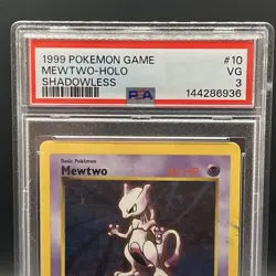 1999 Pokemon Shadowless Mewtwo Holo #10 PSA 3 Base Set🔥 - Image 2