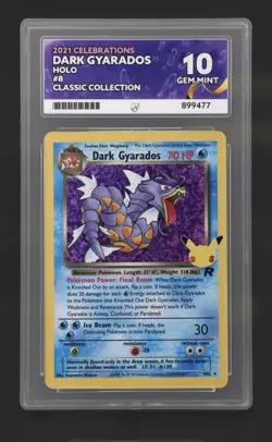 Pokemon Dark Gyarados 8/82 Celebrations ACE 10 *Perfect Subgrades* - Image 1