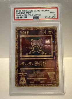 Pokemon 2000 Game Movie Promo Ancient Mew PSA 9 Mint - Image 1