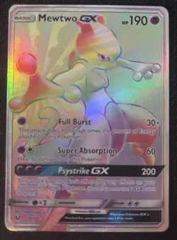 Pokemon TCG Mewtwo GX 76/73 Rainbow Rare - Image 1