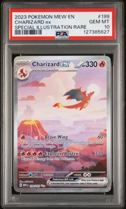 2023 POKEMON MEW EN-151 SPECIAL ILLUSTRATION RARE #199 CHARIZARD EX PSA 10 - Image 1