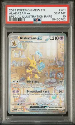 2023 POKEMON MEW EN-151 SPECIAL ILLUSTRATION RARE #201 ALAKAZAM EX PSA 10 - Image 1