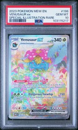 2023 POKEMON MEW EN-151 SPECIAL ILLUSTRATION RARE #198 VENUSAUR EX PSA 10 - Image 1