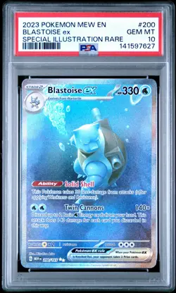 2023 POKEMON MEW EN-151 SPECIAL ILLUSTRATION RARE #200 BLASTOISE EX PSA 10 - Image 1