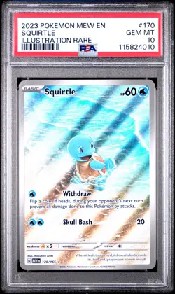 2023 POKEMON MEW EN-151 ILLUSTRATION RARE #170 SQUIRTLE PSA 10 - Image 1