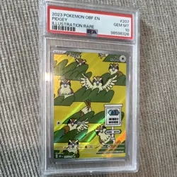 Pidgey Illustration Rare Holo Obsidian Flames #207 PSA 10 Pokemon 2023 - Image 1