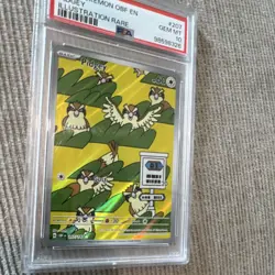 Pidgey Illustration Rare Holo Obsidian Flames #207 PSA 10 Pokemon 2023 - Image 2