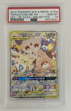 2019 POKEMON SUN & MOON COSMIC ECLIPSE TOGEPI & CLEFFA & IGGLYBUFF GX PSA 10 - Image 1
