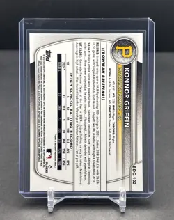 2025 BOWMAN DRAFT CHROME MLB #BDC-102 Konnor Griffin Pirates RC Laser Refractor - Image 2