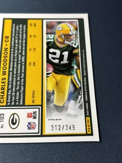 2025 Panini Donruss Optic - Charles Woodson #103 Aqua Prizm /349 - Packers - Image 4