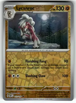 Lycanroc 117/197 SV03: Obsidian Flames NM Pokemon Card TCG - Image 1