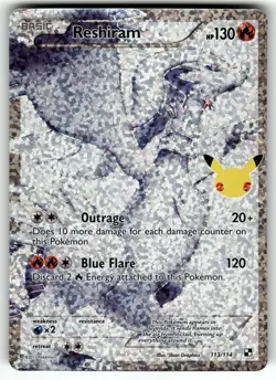 Reshiram 113/114 Celebrations: Classic Collection NM Pokemon Card TCG - Image 1