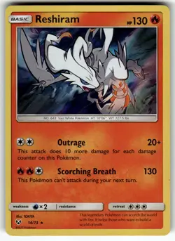 Reshiram 14/73 Shining Legends NM Pokemon Card TCG - Image 1