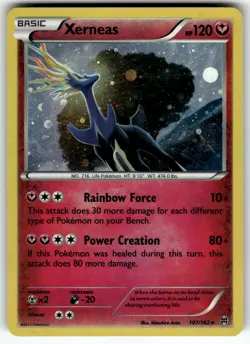 Xerneas - (Cosmos Holo) 107/162 Blister Exclusives LP Pokemon Card TCG - Image 1