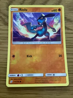 Riolu Pokemon Card 116/236 Reverse Holo- Used -Sun & Moon-Unified Minds - Image 1