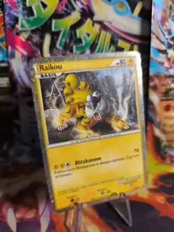 Pokemon Karte Card Raikou HGSS Black Star Promo Heartgold Souls Holo Exc+ Swirl - Image 1