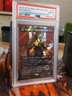 MTG Sephiroth Fabled Soldier Final Fantasy Borderless Surge Foil #0527 PSA 10 - Image 1
