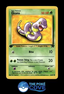 Ekans 56/82 | Team Rocket 1st Edition | Pokemon Common | MP - Image 1