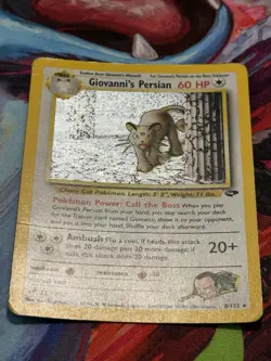Giovanni's Persian 8/132 Holo Rare Gym Challenge Pokemon Card - Image 3