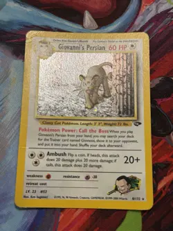 Giovanni's Persian 8/132 Holo Rare Gym Challenge Pokemon Card - Image 5