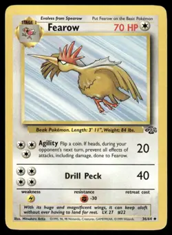Pokemon Cards Fearow 36/64 Jungle WOTC Uncommon NM - Image 1