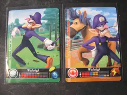 WALUIGI 2-CARD LOT 2017 AMIIBO MARIO SPORTS SUPERSTARS #34/#35 Golf & Horse EX - Image 1