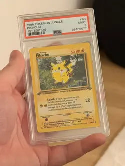 1999 Pokemon Jungle 1st Edition Pikachu Card #60 Gem Mint PSA 9 - Image 1