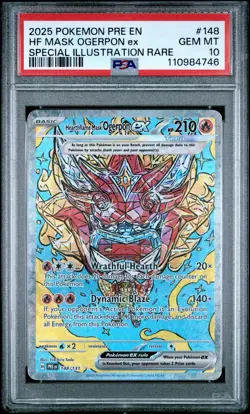 2025 POKEMON PRE EN SPECIAL ILLUSTRATION RARE HEARTHFLAME MASK OGERPON EX PSA 10 - Image 1