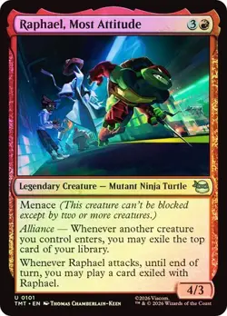 NM Foil Raphael, Most Attitude, MTG, TMNT, Magic the Gathering, 101 - Image 1