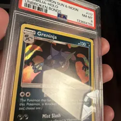Pokemon Greninja Unbroken Bonds 117/214 Holo Rare PSA 8 💎 - Image 3