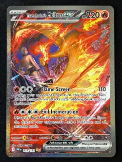 Pokemon TCG Destined Rivals Team Rocket's Moltres ex 229 Illustration Rare NM - Image 1
