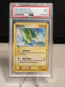 Pokemon Electrike EX Crystal Guardians Reverse Holo #52 PSA 9 Mint - Image 1